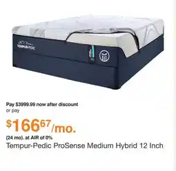 Ashley Furniture Tempur-Pedic ProSense Medium Hybrid 12 Inch Mattress, Size: Queen by Tempur-Canada offer