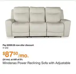 Ashley Furniture Mindanao Power Reclining Sofa with Adjustable Headrest in Coconut, Leather by Ashley offer