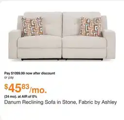 Ashley Furniture Danum Reclining Sofa in Stone, Fabric by Ashley offer