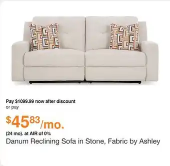 Ashley Furniture Danum Reclining Sofa in Stone, Fabric by Ashley offer