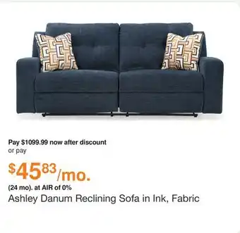 Ashley Furniture Ashley Danum Reclining Sofa in Ink, Fabric offer
