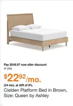 Ashley Furniture Cielden Platform Bed in Brown, Size: Queen by Ashley offer
