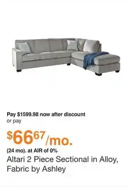 Ashley Furniture Altari 2 Piece Sectional in Alloy, Fabric by Ashley offer