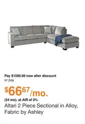 Ashley Furniture Altari 2 Piece Sectional in Alloy, Fabric by Ashley offer