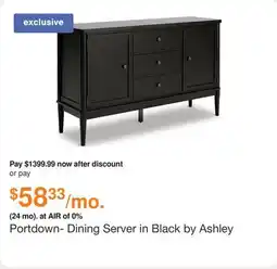 Ashley Furniture Portdown- Dining Server in Black by Ashley offer