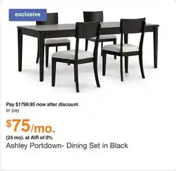 Ashley Furniture Ashley Portdown- Dining Set in Black offer