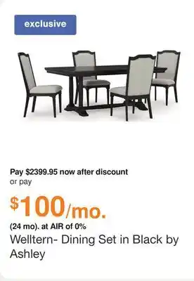 Ashley Furniture Welltern- Dining Set in Black by Ashley offer