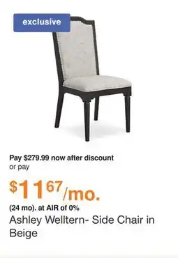 Ashley Furniture Ashley Welltern- Side Chair in Beige offer