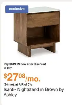Ashley Furniture Isanti- Nightstand in Brown by Ashley offer
