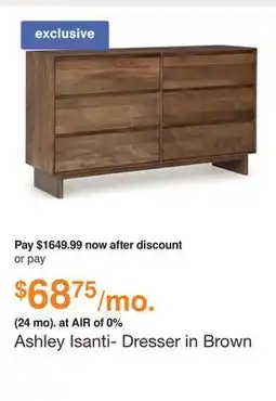 Ashley Furniture Ashley Isanti- Dresser in Brown offer