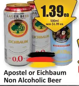Starsky Apostel or Eichbaum Non Alcoholic Beer offer