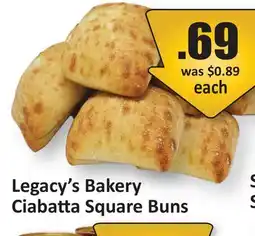 Starsky Legacy's Bakery Ciabatta Square Buns offer