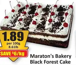 Starsky Maraton's Bakery Black Forest Cake offer