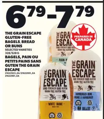 Independent City Market THE GRAIN ESCAPE GLUTEN-FREE BAGELS, BREAD OR BUNS, 328/528 G offer