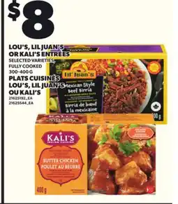 Independent City Market LOU'S, LIL JUAN'S OR KALI'S ENTRÉES, 300-400 G offer
