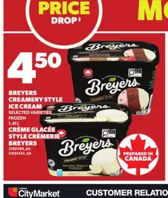 Independent City Market BREYERS CREAMERY STYLE ICE CREAM, 1.41 L offer