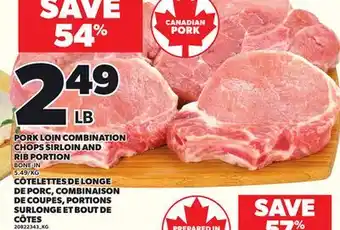 Independent City Market PORK LOIN COMBINATION CHOPS SIRLOIN AND RIB PORTION offer