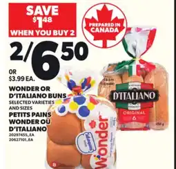 Independent City Market PETITS PAINS WONDER OU D'ITALIANO offer