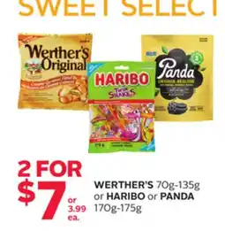 Rexall WERTHER'S 70g-135g or HARIBO or PANDA 170g-175g offer
