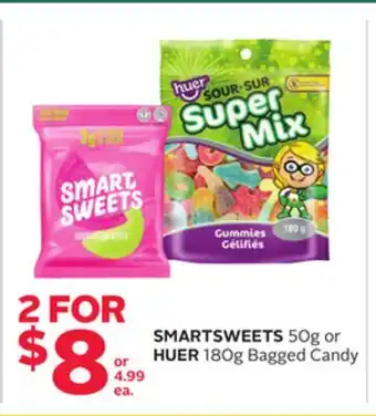 Rexall SMARTSWEETS 50g or HUER 180g Bagged Candy offer