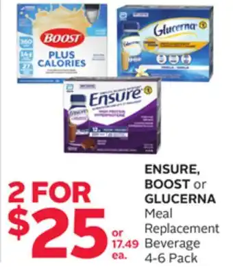 Rexall ENSURE, BOOST or GLUCERNA Meal Replacement Beverage offer