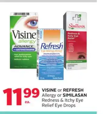Rexall VISINE or REFRESH Allergy or SIMILASAN Redness & Itchy Eye Relief Eye Drops offer