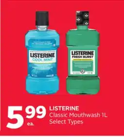 Rexall LISTERINE Classic Mouthwash 1L offer