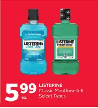 Rexall LISTERINE Classic Mouthwash 1L offer