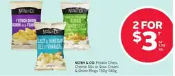 Rexall NOSH & CO. Potato Chips, Cheese Stix or Sour Cream & Onion Rings 130g-140g offer