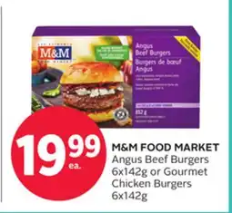 Rexall M & M FOOD MARKET Angus Beef Burgers 6x142g or Gourmet Chicken Burgers 6x142g offer