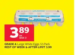 Rexall GRADE A Large White Eggs 12 - Pack offer