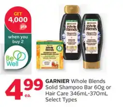 Rexall GARNIER Whole Blends Solid Shampoo Bar 60g or Hair Care 346mL-370mL offer