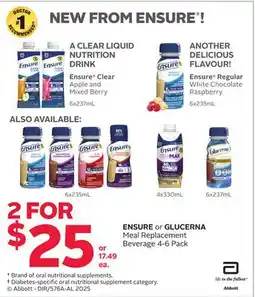 Rexall ENSURE or GLUCERNA Meal Replacement Beverage offer