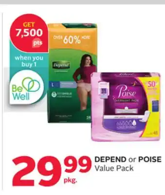 Rexall DEPEND or POISE Value Pack offer