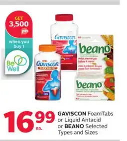 Rexall GAVISCON FoamTabs or Liquid Antacid or BEANO offer
