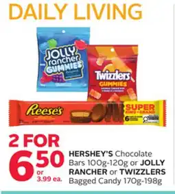 Rexall HERSHEY'S Chocolate Bars 100g-120g or JOLLY RANCHER or TWIZZLERS Bagged Candy 170g-198g offer