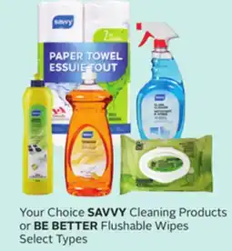 Rexall Your Choice SAVVY Cleaning Products or BE BETTER Flushable Wipes offer