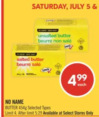 Shoppers Drug Mart NO NAME BUTTER offer