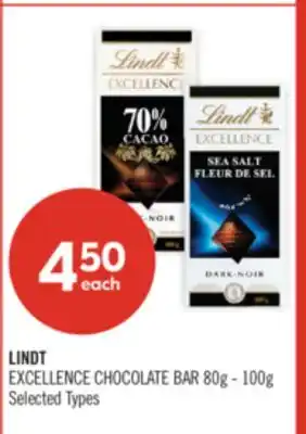Shoppers Drug Mart LINDT EXCELLENCE CHOCOLATE BAR offer