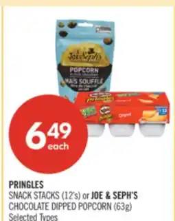Shoppers Drug Mart PRINGLES SNACK STACKS (12's) or JOE & SEPH'S CHOCOLATE DIPPED POPCORN (53g) offer