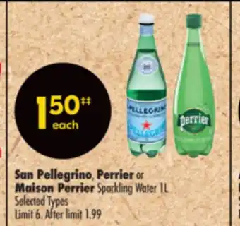 Shoppers Drug Mart San Pellegrino, Perrier or Maison Perrier Sparkling Water offer
