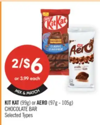 Shoppers Drug Mart KIT KAT (99g) or AERO (97g - 105g) CHOCOLATE BAR offer