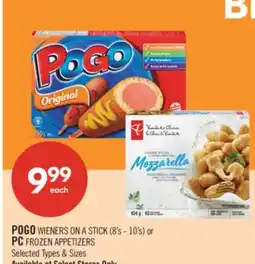 Shoppers Drug Mart POGO WIENERS ON A STICK (8's - 10's) or PC FROZEN APPETIZERS offer