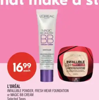Shoppers Drug Mart L'ORÉAL INFALLIBLE POWDER, FRESH WEAR FOUNDATION or MAGIC BB CREAM offer