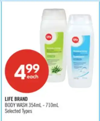 Shoppers Drug Mart LIFE BRAND BODY WASH offer