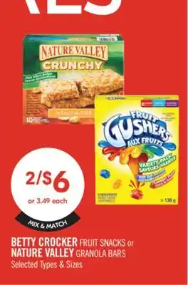 Shoppers Drug Mart BETTY CROCKER FRUIT SNACKS or NATURE VALLEY GRANOLA BARS offer