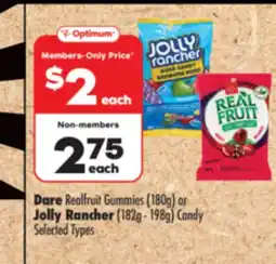 Shoppers Drug Mart Dare Realfruit Gummies (180g) or Jolly Rancher (182g - 198g) Candy offer