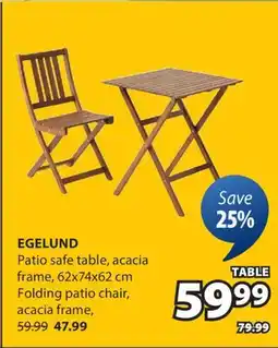 JYSK EGELUND Patio safe table offer