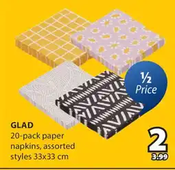 JYSK GLAD 20-pack paper napkins offer