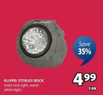 JYSK KLIPPE/STORJO/ROCK Solar rock light offer